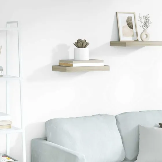 vidaXL væghylde MDF 40x23x3,8 cm – egetræsfarve