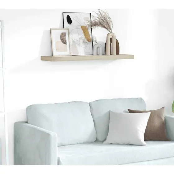 vidaXL væghylde MDF 90x23,5x3,8 cm – egetræsfarve