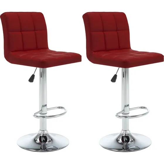 vidaXL barstole 2 stk. kunstlæder vinrød, højdejusterbare