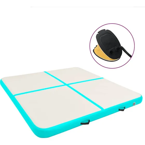 vidaXL oppustelig gymnastikmtte 200x200x10 cm PVC, grn