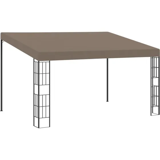 vidaXL vægmonteret pavillon 4x3 m stof gråbrun