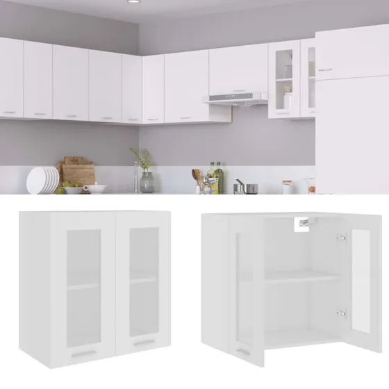 vidaXL Lyon hngende vitrineskab hvid 60x31x60 cm