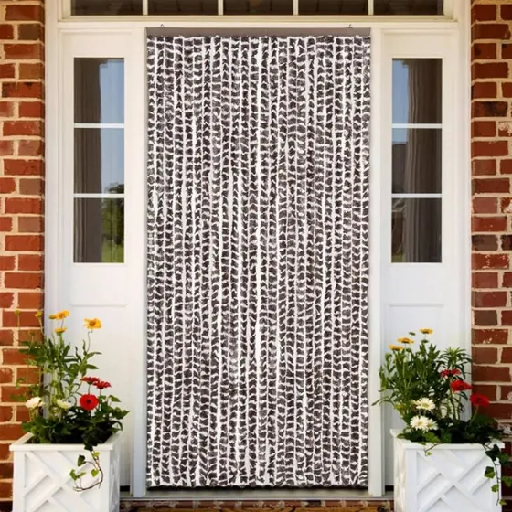 vidaXL insektgardin 100x220 cm chenille brun/hvid