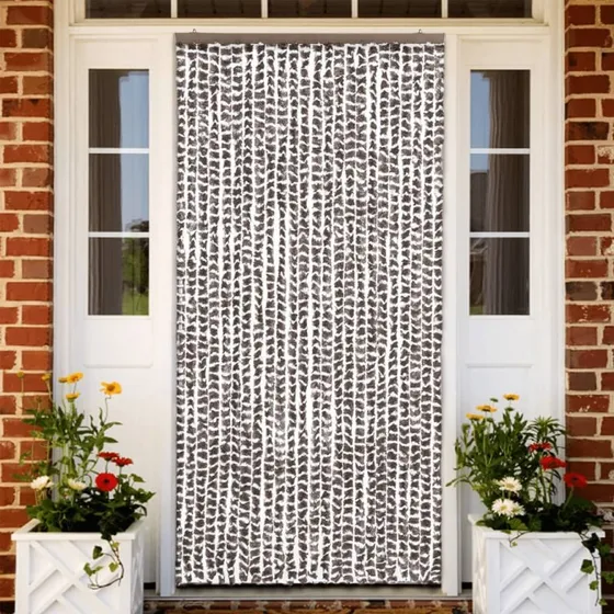 vidaXL insektgardin 100x220 cm chenille gråbrun/hvid
