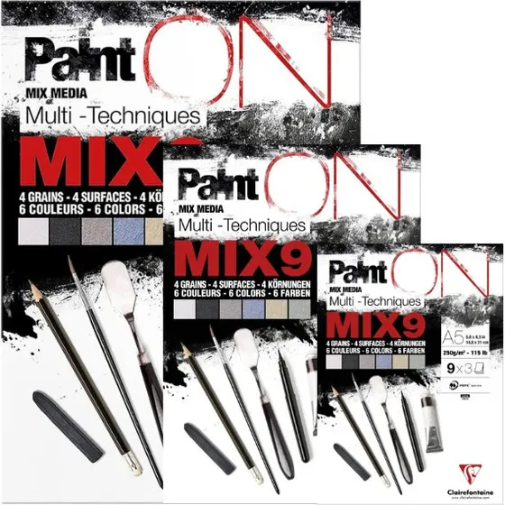 Clairefontaine PaintON MIX9 Multi-technik klæbet blok 29,7x29,7 cm