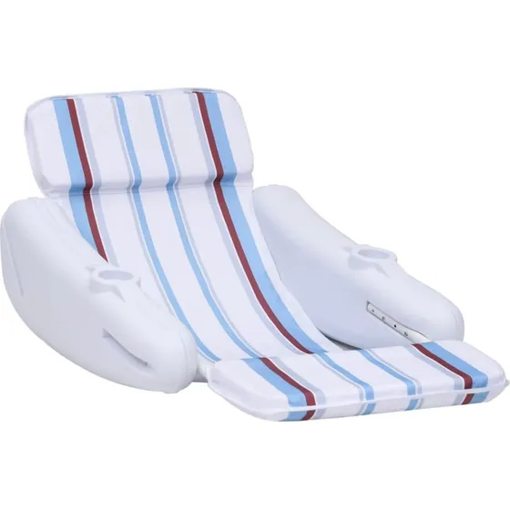 vidaXL oppustelig poolstol 140x83x60 cm – hvid/blå/brun