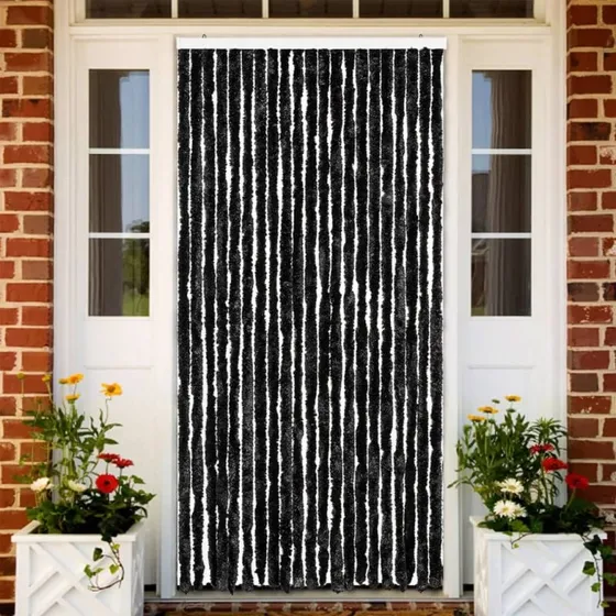 vidaXL insektgardin 90x200 cm chenille antracitgrå