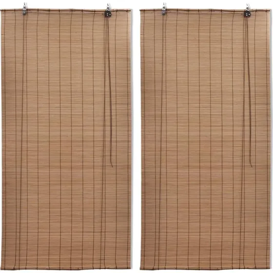 vidaXL rullegardiner 2 stk. 80 x 160 cm bambus brun