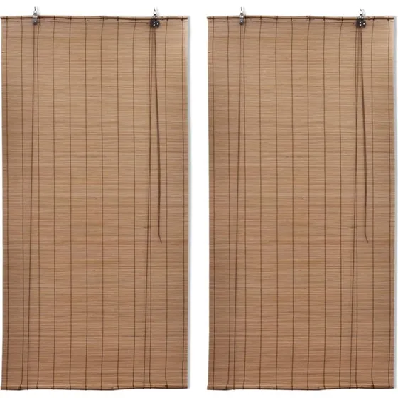 vidaXL bambusrullegardiner 2 stk. 120x220 cm, brun