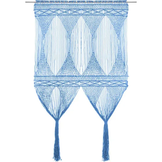 vidaXL macramégardin 140x240 cm bomuld blå