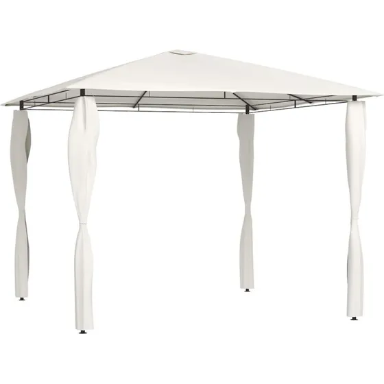 vidaXL pavillon med stolpeovertræk 3x3x2,6 m 160 g/m² creme