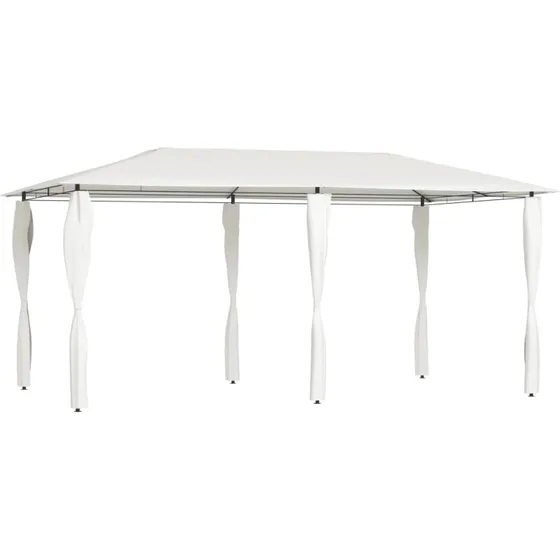 vidaXL pavillon 2,98x5,3x2,59 m 160 g/m² creme med stolpeovertræk