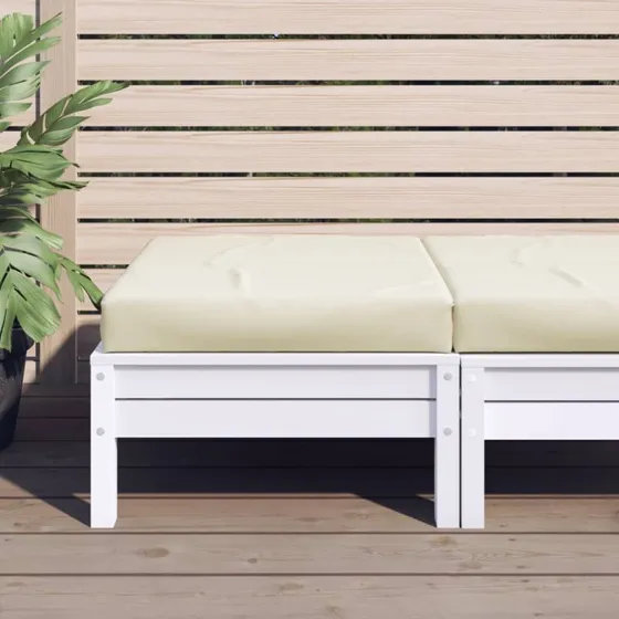 vidaXL pallehynde 60x60x6 cm oxfordstof cremefarvet