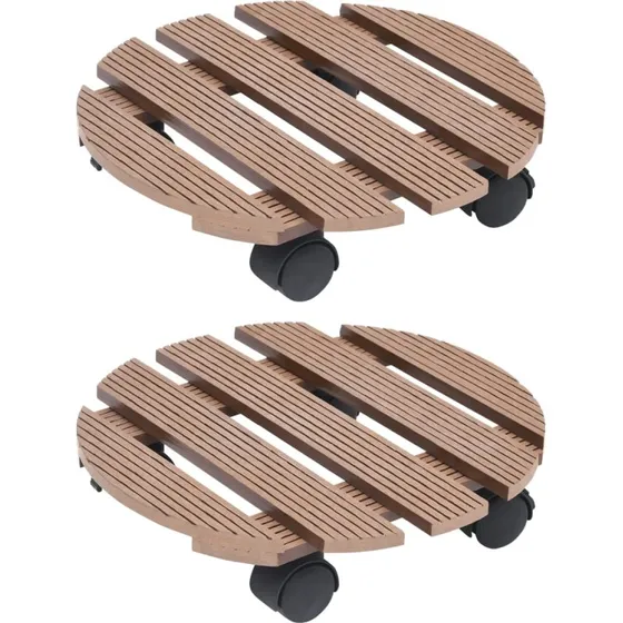 vidaXL plantevogne 2 stk. Ø30x7,5 cm WPC brun