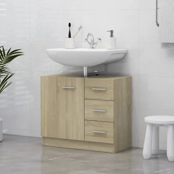 vidaXL underskab til håndvask 63x30x54 cm Sonoma-eg
