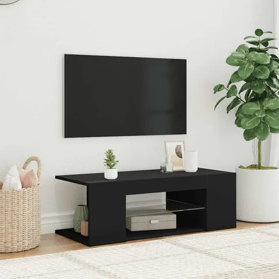 vidaXL TV-bord med RGB LED 90x39x30 cm, sort