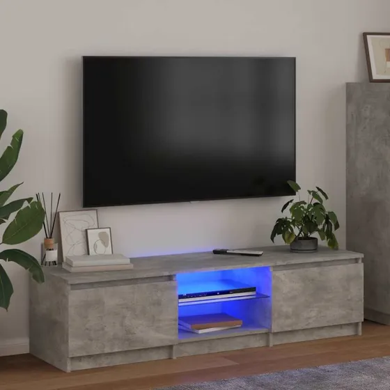 vidaXL TV-bord med RGB LED 140x40x36 cm – betongrå
