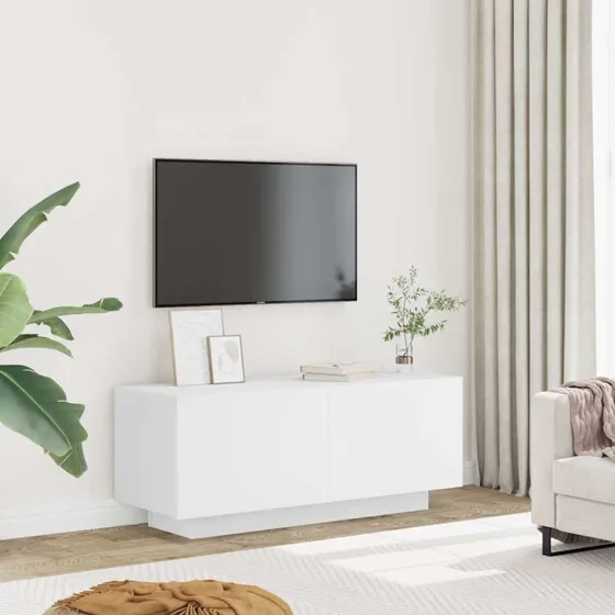 vidaXL TV-bord 100x35x40 cm konstrueret træ, hvid