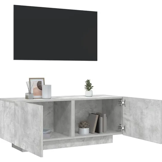 vidaXL tv-bord 100x35x40 cm konstrueret træ, betongrå