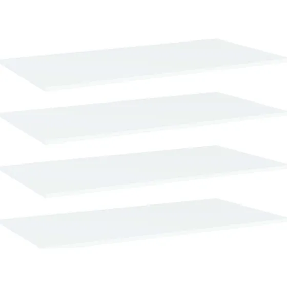 vidaXL 4 stk. boghylder 80×20×1,5 cm konstrueret træ, hvid