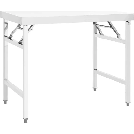 vidaXL foldbart arbejdsbord i rustfrit stål 100x60x80 cm