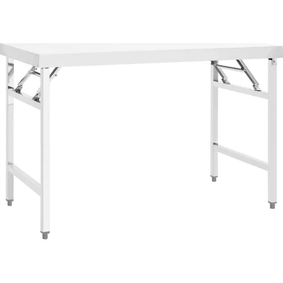 vidaXL foldbart arbejdsbord 120x60x80 cm i rustfrit stål