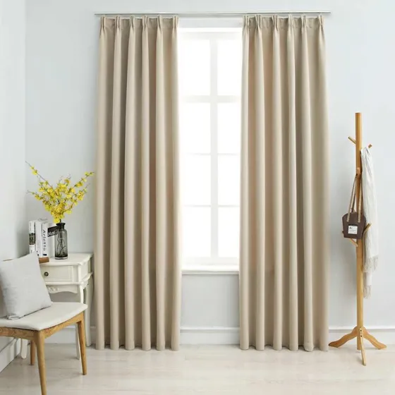 vidaXL mrklgningsgardiner 2 stk. 140 x 245 cm beige
