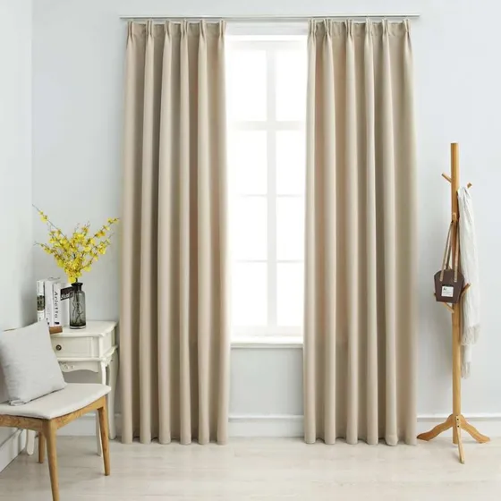 vidaXL mrklgningsgardiner 2 stk. 140 x 225 cm beige