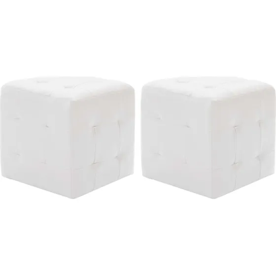 vidaXL puf 2 stk. 30 x 30 x 30 cm kunstlæder hvid