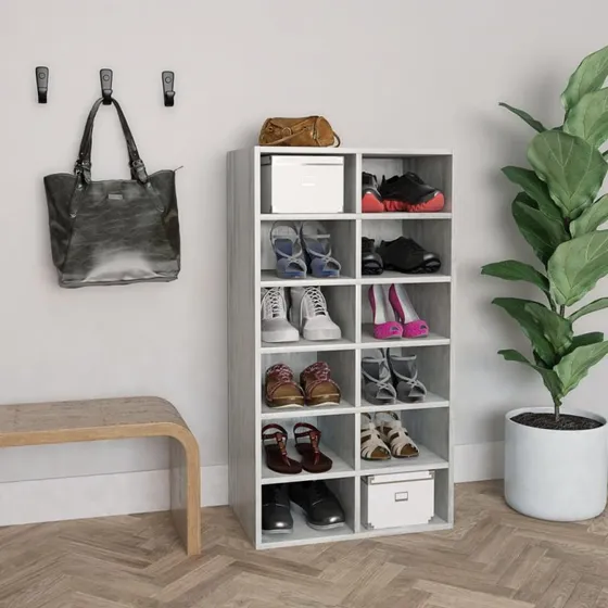 vidaXL skoreol 54x34x100,5 cm konstrueret træ - betongrå