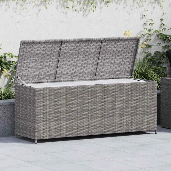 vidaXL haveboks 150x50x60 cm polyrattan grå