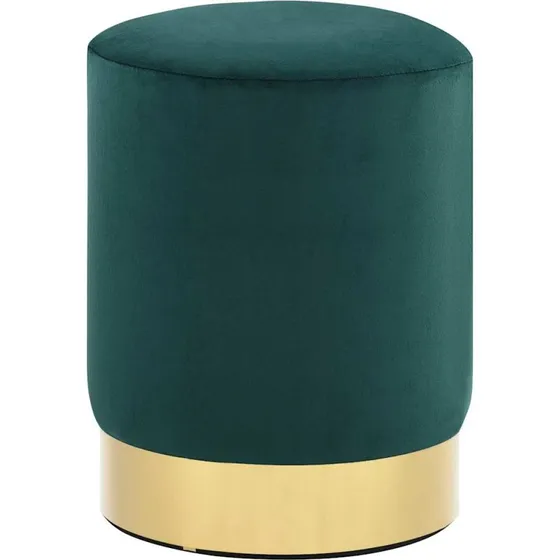 vidaXL puf fløjl 28 x 36 cm mørkegrøn/guld