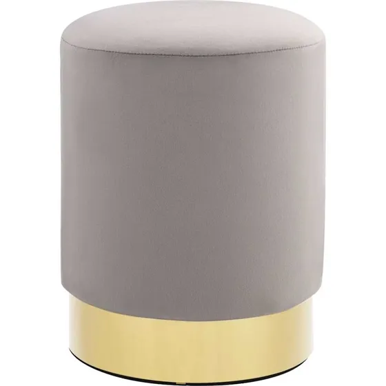 vidaXL puf i fløjl 28 x 36 cm lysegrå med guldfarvet fod