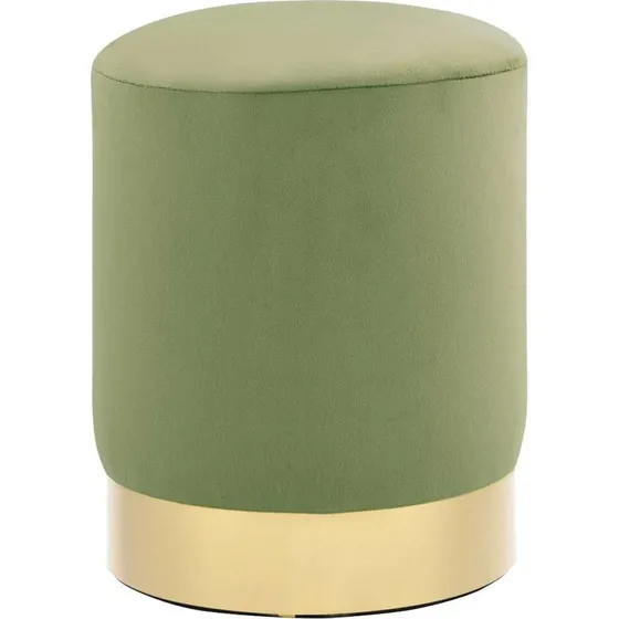 vidaXL puf fløjl 28 x 36 cm grøn med guldfarvet metalfod