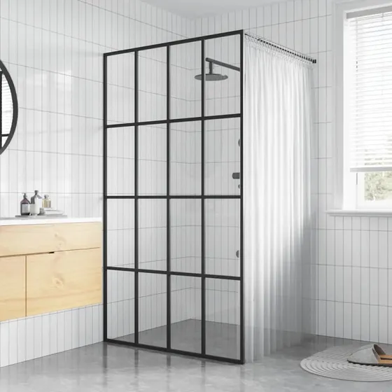 vidaXL bruseafskærmning 118x190 cm hærdet glas klart