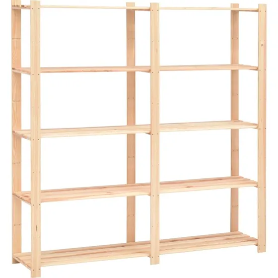 vidaXL reol 5 niveauer 170x38x170 cm massivt fyrretræ (500 kg)