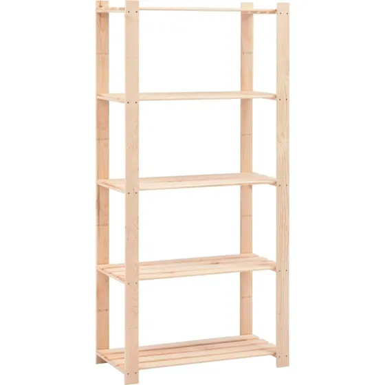 vidaXL reol 5-niveau 80x38x170 cm massivt fyrretræ (250 kg)