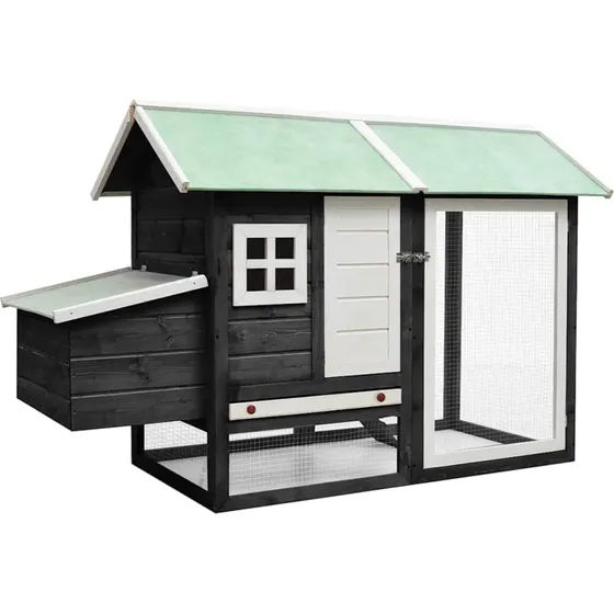 vidaXL Hnsehus 170x81x110 cm massivt fyrretr/gran, gr