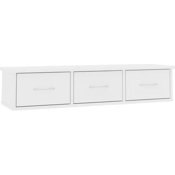 vidaXL vgskab med 3 skuffer 88x26x18,5 cm hvid