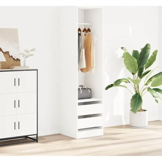 vidaXL klædeskab 50x50x200 cm hvid med 2 skuffer