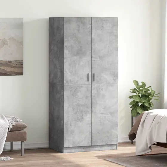 vidaXL klædeskab 80x52x180 cm konstrueret træ betongrå