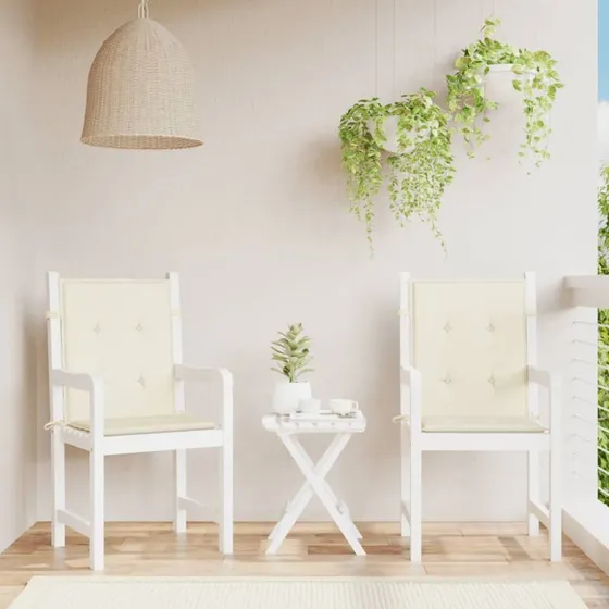 vidaXL stolehynde lav ryg 2 stk 100x50x3 cm oxford creme