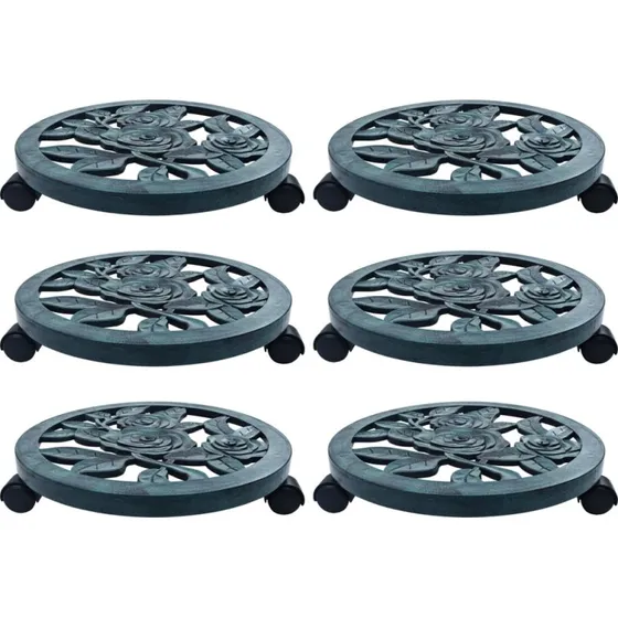 vidaXL plantevogne 6 stk. 38 cm plastik grøn