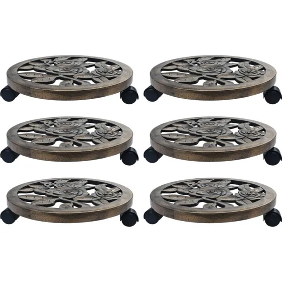 vidaXL plantevogne 6 stk. 38 cm bronzefarvet