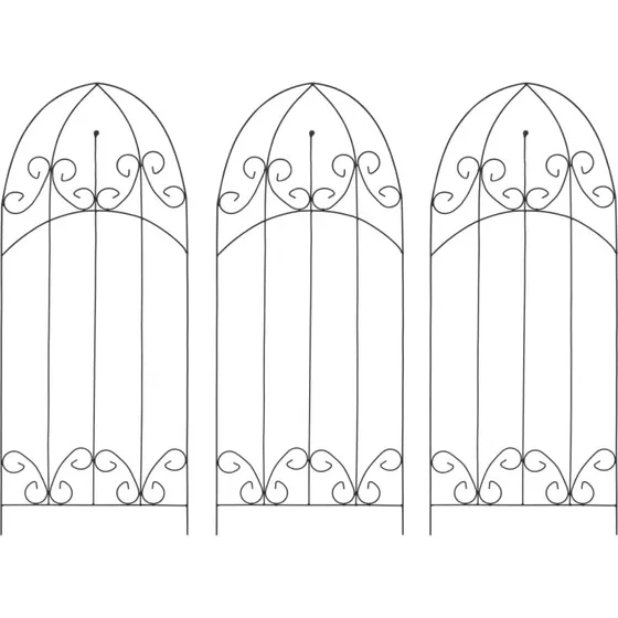 vidaXL plantestativer 3 stk. 40x100 cm jern sort