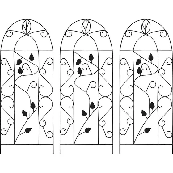 vidaXL 3 stk. plantestativer 40x100 cm jern sort