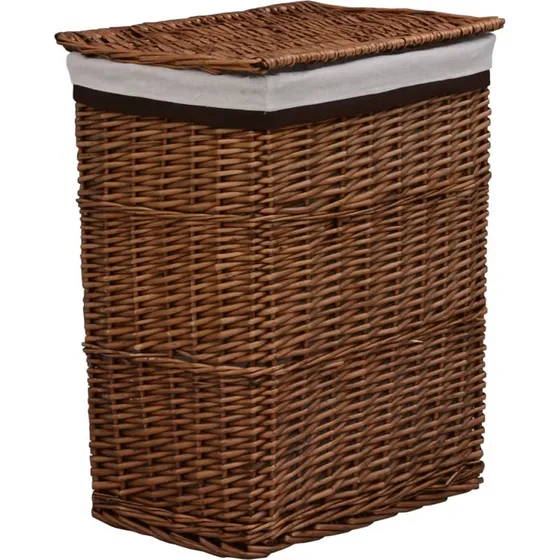 vidaXL vasketøjskurv i pil, brun 43 x 34 x 57,5 cm
