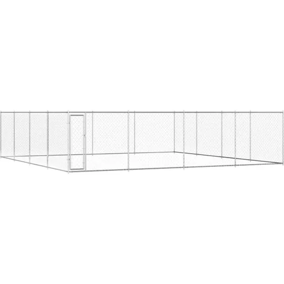 vidaXL udendørs hundeløbegård 760×760×185 cm galvaniseret stål