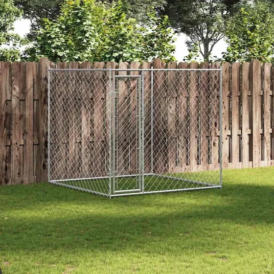 vidaXL udendørs hundeløbegård 193x193x185 cm