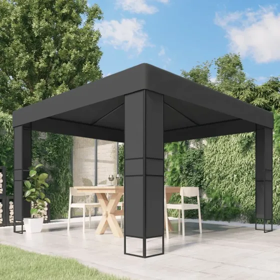 vidaXL Pavillon med dobbelttag 3x3 m, antracit